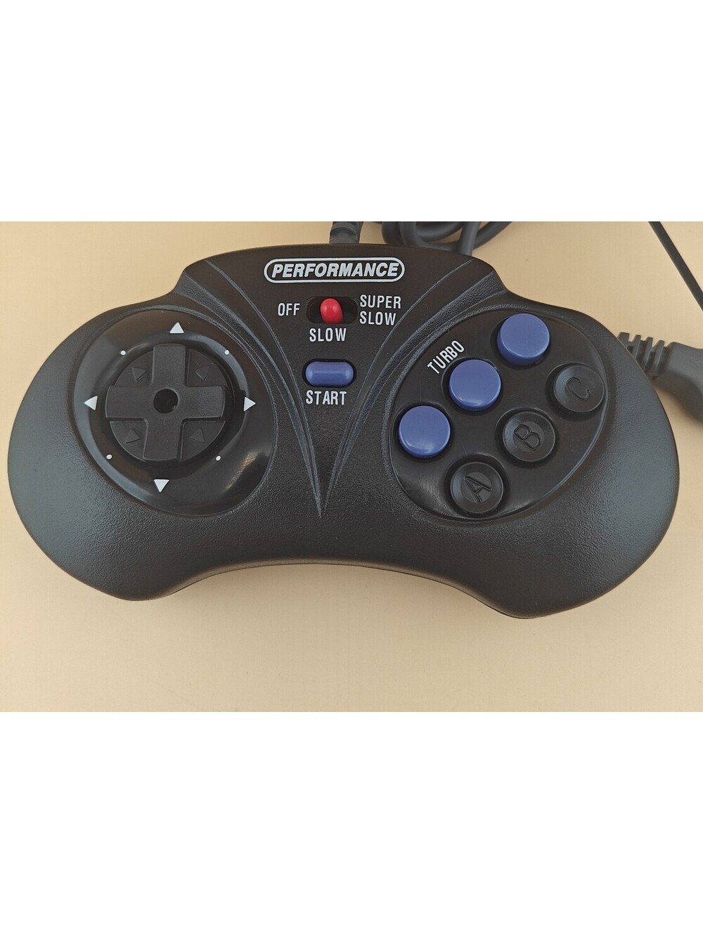 3-Button Sega Genesis Controller Gamepad Thumbstick Slow Turbo New